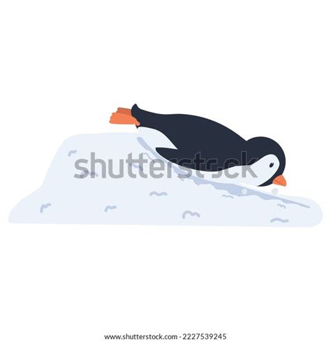 Penguin Sliding Off Snow Hill Stock Vector (Royalty Free) 2227539245 ...