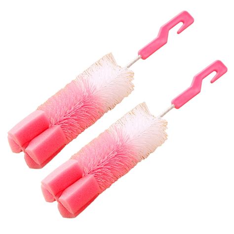 Homemaxs 2pcs Bottle Cup Cleaning Brush With Plastic Handle And Sponge