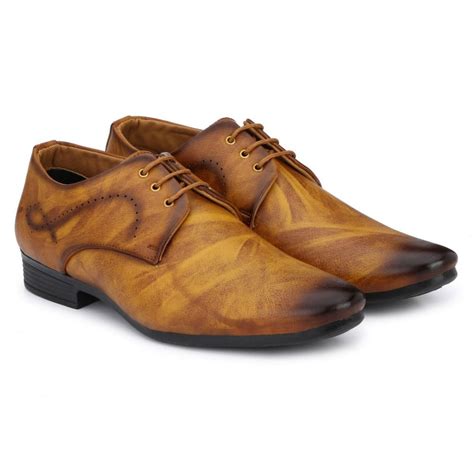 Casual Formal Shoes for Men in Tan Brown Nappa Leather – Zupto Store