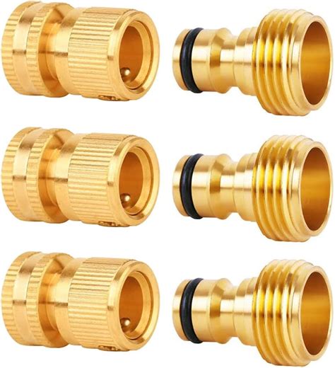 Amazon Uenede 3Sets Brass 3 4 Inch GHT Garden Hose Quick