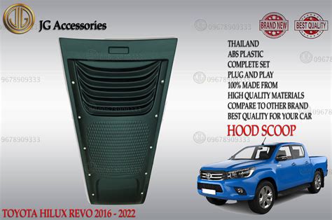 Toyota Hilux Revo 2016 2017 2018 2019 2020 2021 2022 V1 Hood Scoop Hood Bonnet Scoop Black