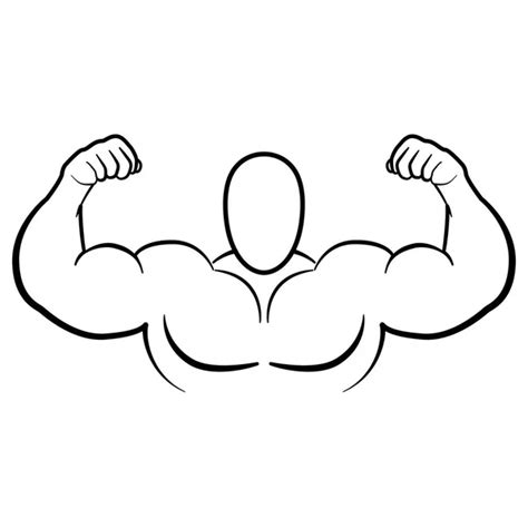 Cartoon Muscle Arm Drawing Sketch Coloring Page