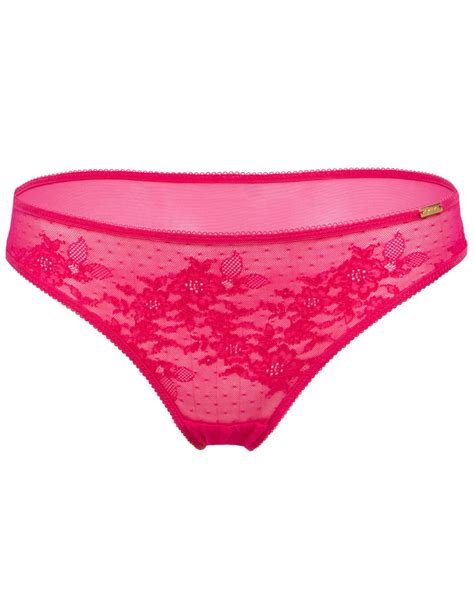 13003 Gossard Glossies Lace Brief 13003 Hot Pink Belle Lingerie Co Uk