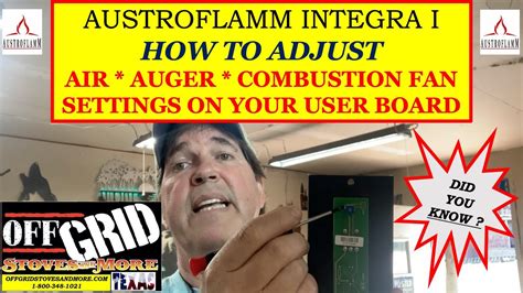 AUSTROFLAMM INTEGRA PELLET STOVE USER BOARD ADJUST COMPONENTS