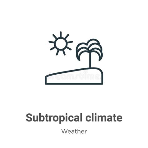 Subtropisch Klimaatvectorpictogram Op Witte Achtergrond Symbool Van Het