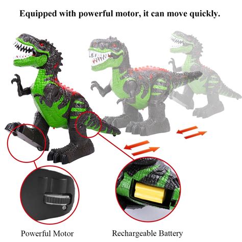 Remote Control Dinosaurs Electric Robot Sound Light Toy Excavation Jurassic Animals T Rex ...