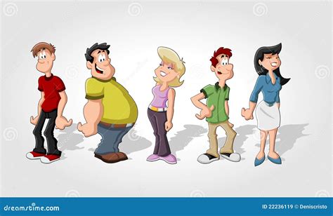 Group Of Cartoon People Royalty Free Stock Images - Image: 22236119