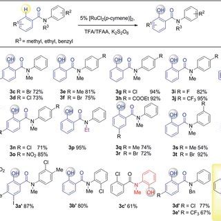 Substrate Scope Of Ru II In C Sp 2 H Hydroxylation Isolated Yield