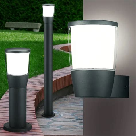 Led Jardin Embase Lampe Anthracite Ext Rieur Terrasse Mur Sur Pied