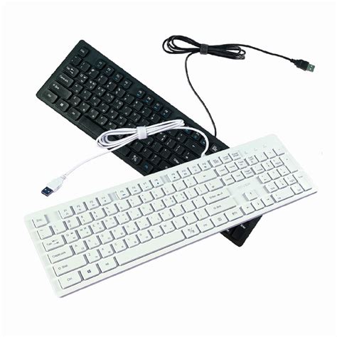 USB Korean Keyboard Membrane Hangul Keycaps Chocolate, Black/white, Kor ...