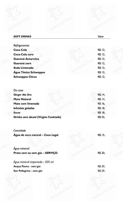 Menu Em Oro Restaurante Rio De Janeiro Av General San Martin