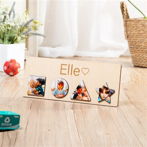 Jessemade FR Puzzles bébé nom personnalisé avec 4 photos Jouets d