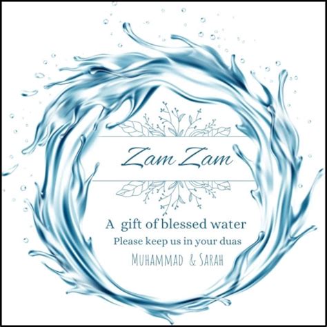 Printable Personalised Zam Zam Water Bottle Label Printable