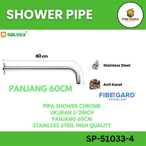 Jual Solvex Shower Pipe Tiang Wall Shower Pipa Dinding Tembok Chrome