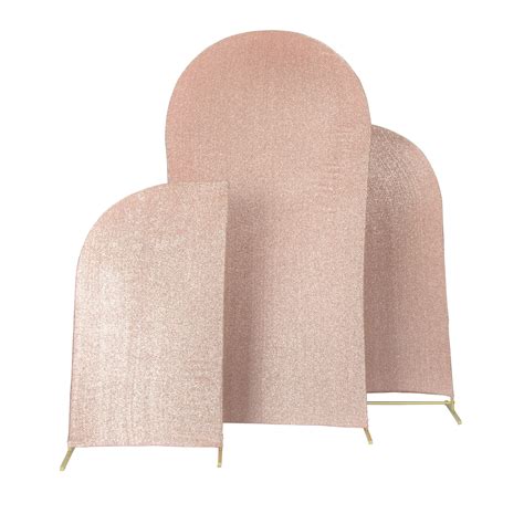 Shimmer Spandex Arch Covers For Chiara Frame Backdrop 3pc Set Blush