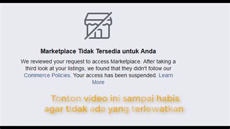 Cara Mengaktifkan Akun Marketplace Facebook Yang Terblokir Tidak