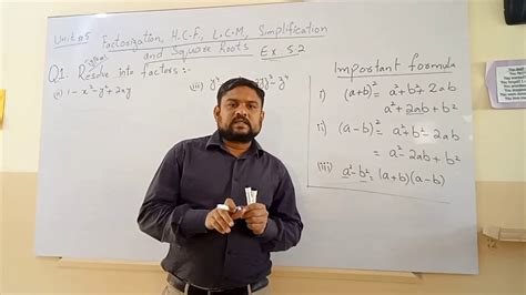 Chapter 5 Factorization Hcf Lcm Simplification And Square Root Ex 5 2 Youtube