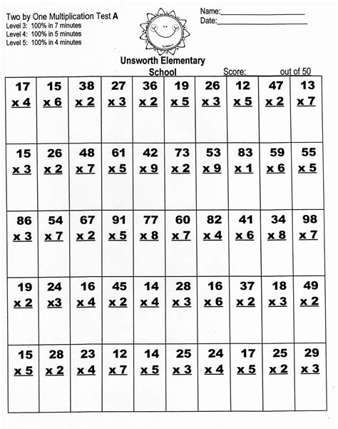 Multiplication Worksheets X2 X3