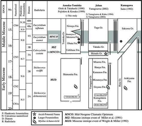 Fig Stratigraphic Correlation Of The Lower And Middle Miocene Strata Download Scientific