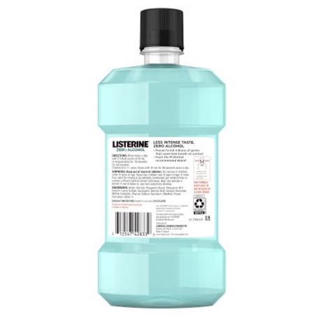 Listerine Zero Alcohol Mouthwash Cool Mint Alcohol-Free Oral Rinse Less ...