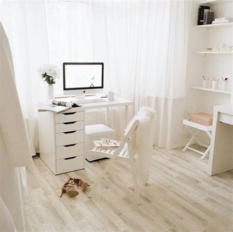 bedroom, softy, and white image | Feminine home offices, My workspace, Room interior design