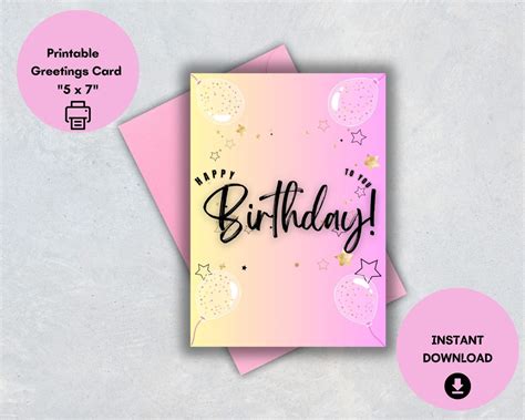 Happy Birthday to You Card, Printable and Instant Download Greetings Cards - Etsy