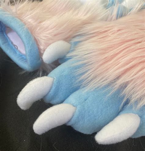 Pastel Blue Pink And White Fursuit Paws Etsy