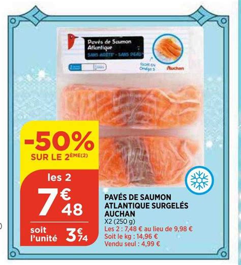 Offre Pavés De Saumon Atlantique Surgelés Auchan chez Bi1