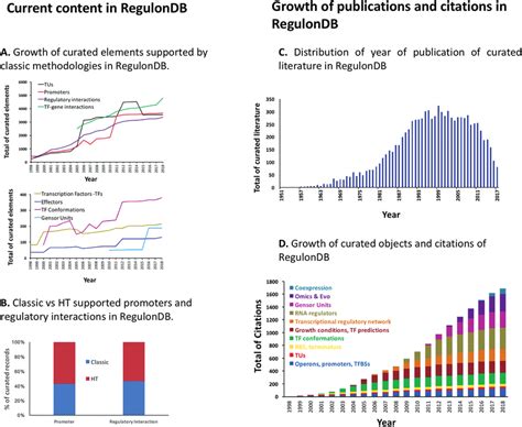 Growth Through The Years Of Types Of Elements And Of Citations In