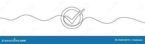 Dibujo De Línea Continua De Marca De Verificación Marcar Un Icono De