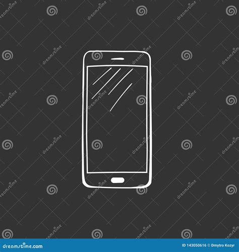 Hand Drawn Sketch Of Mobile Phone Mockups Stock Vector Illustration