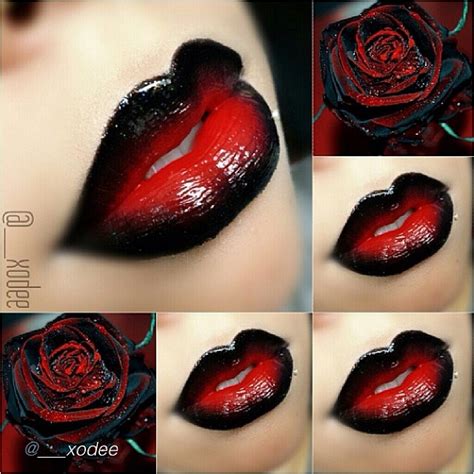 Black And Red Rose Lips