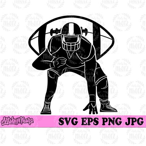 Football Player Svg Football Player Clipart Football Player Etsy