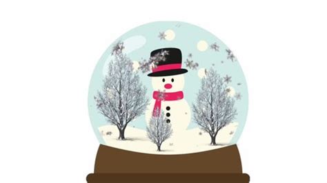 Christmas Animated Snow Globe Snowman Big Stock Footage Video (100% ...