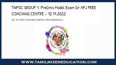 Tnpsc Group Prelims Full Free Model Exam Dr Apj Free Coaching