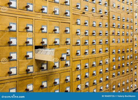 Old Wooden Card Catalogue In Library Stock Photo Image Of Cabinet