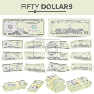 Flying Dollar Banknotes Vector Cartoon Money Bills Banknotes Canvas