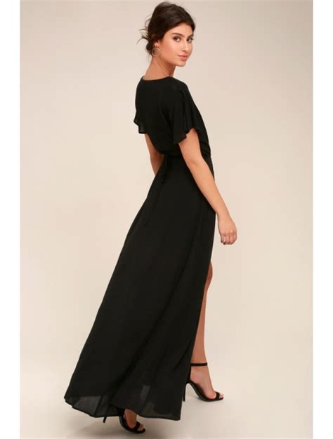 Buy Lulus Heart Of Marigold Black Wrap Maxi Dress Online Topofstyle