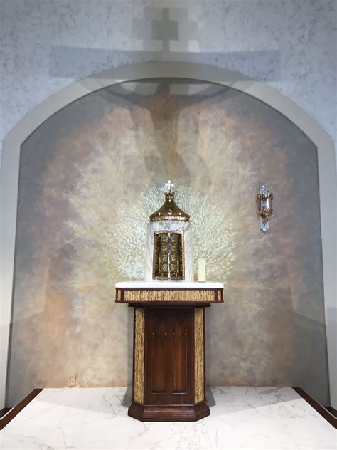 Tabernacle and Tabernacle Throne, St. Pius Tenth Catholic Church, Rochester, NY. Liturgical ...