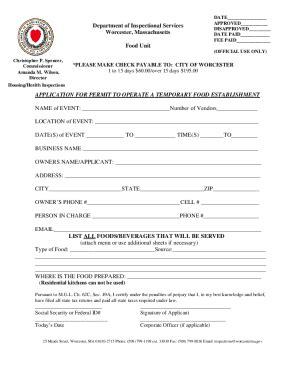 Form Ma Application For Permit To Operate A Temporary Food