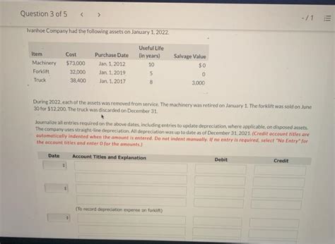 Solved Question 3 Of 5 1 Ivanhoe Company Had The Chegg