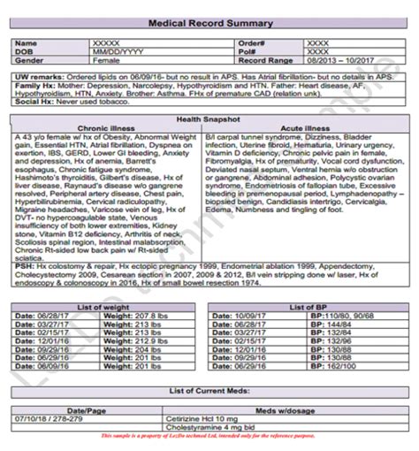 Medical Record Summarization Life Insurance Underwriting