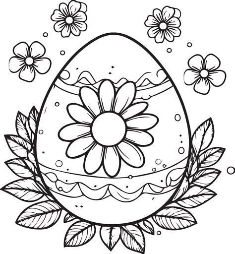 Outline egg clipart black and white Bunny Bonanza Eggs, Flowers and ...