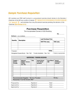 Fillable Online Sample Purchase Requisition Icac Fax Email Print