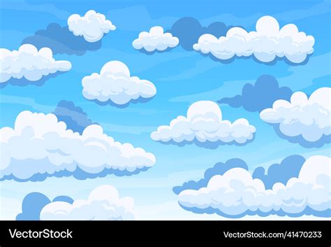 Cloudy sky cartoon background with blue summer Vector Image