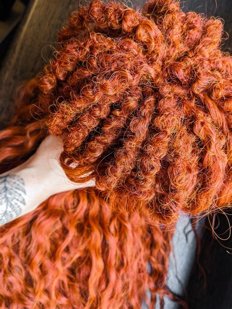 Curly Redhead Dreadlocks Wavy Dread Extension Ginger Crochet Etsy