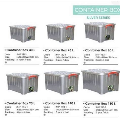 Jual Container Storage Box Roda CB 30 LITER SILVER ABU MPW Shopee