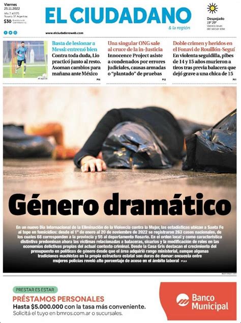 Periódico Diario El Ciudadano Argentina Periódicos De Argentina