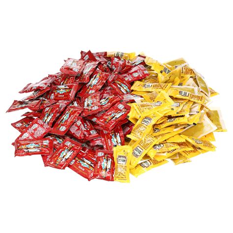 Heinz Ketchup And Mustard Condiment Packets 200 Count 100 Each Flavor Perfect For Picnics