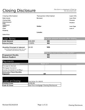 Fillable Online Closing Disclosure Fax Email Print PdfFiller